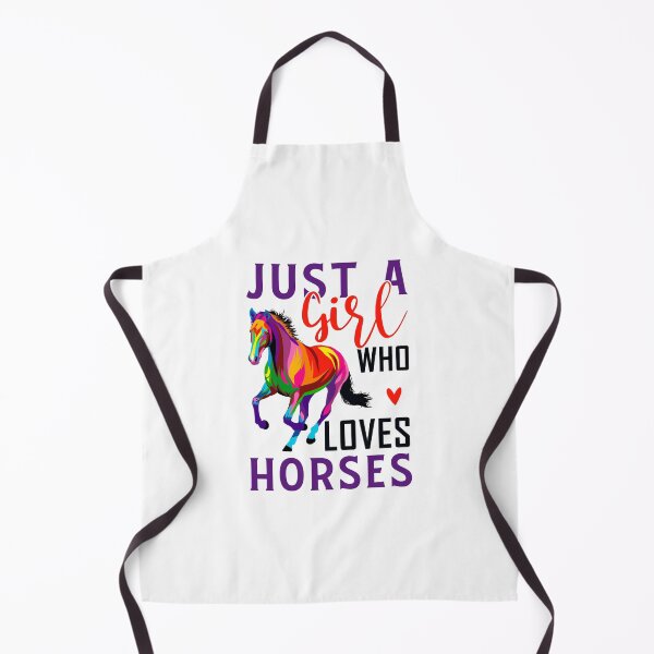 Item preview, Colourful Just A Girl Who Loves Horses for White Design designed and sold by FastTrackPhotog.