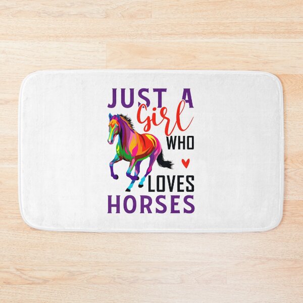 Item preview, Colourful Just A Girl Who Loves Horses for White Design designed and sold by FastTrackPhotog.