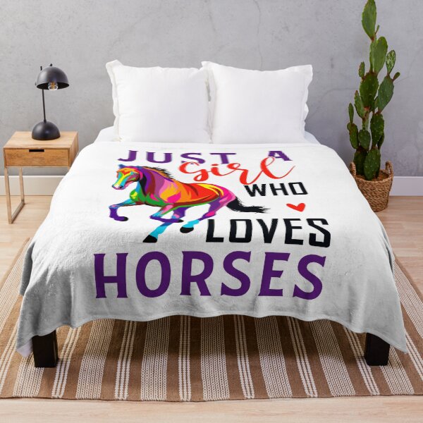 Item preview, Colourful Just A Girl Who Loves Horses for White Design designed and sold by FastTrackPhotog.