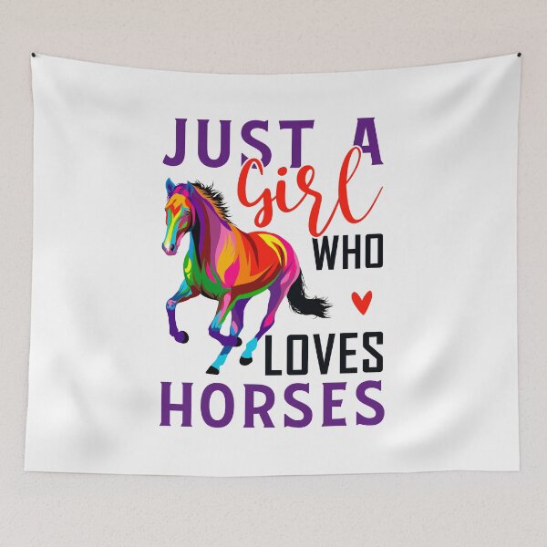 Item preview, Colourful Just A Girl Who Loves Horses for White Design designed and sold by FastTrackPhotog.