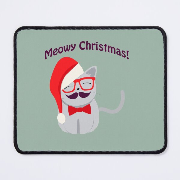 Item preview, Meowy Christmas Mustached Cat designed and sold by Hedgie Designs.