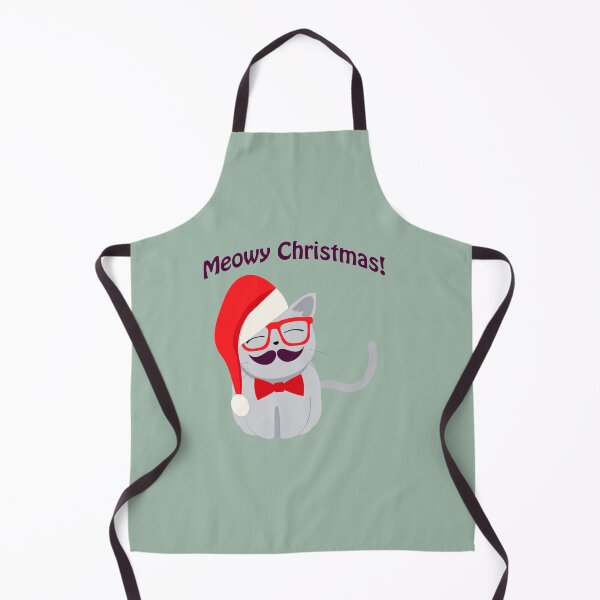 Item preview, Meowy Christmas Mustached Cat designed and sold by Hedgie Designs.