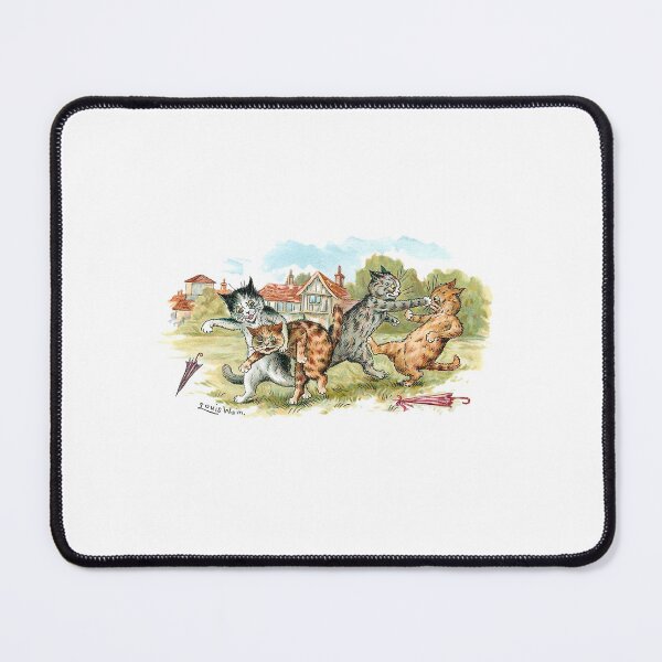 Item preview, Cat Fight Illustration Louis Wain designed and sold by karwilberevivalcollection.