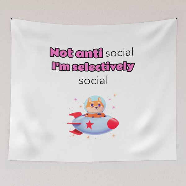 Item preview, Not antisocial I'm selectively social - dog in spaceship designed and sold by Mechanical-Artt.