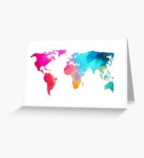 world map colorffull Greeting Card