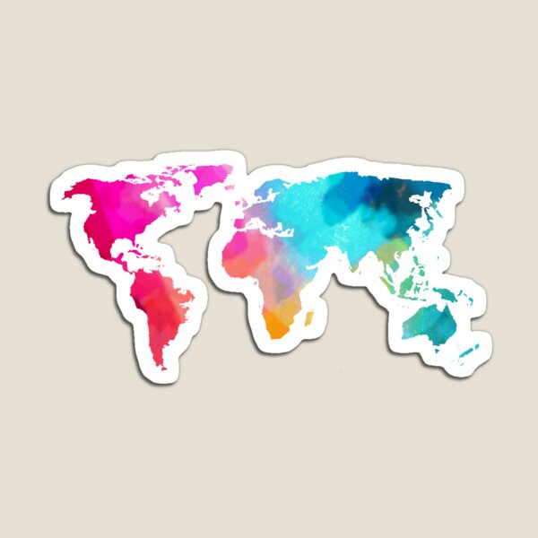 world map colorffull Magnet
