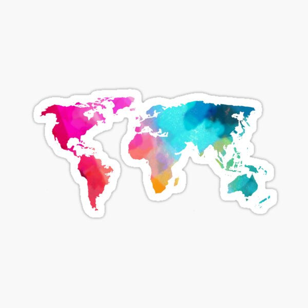world map colorffull Sticker