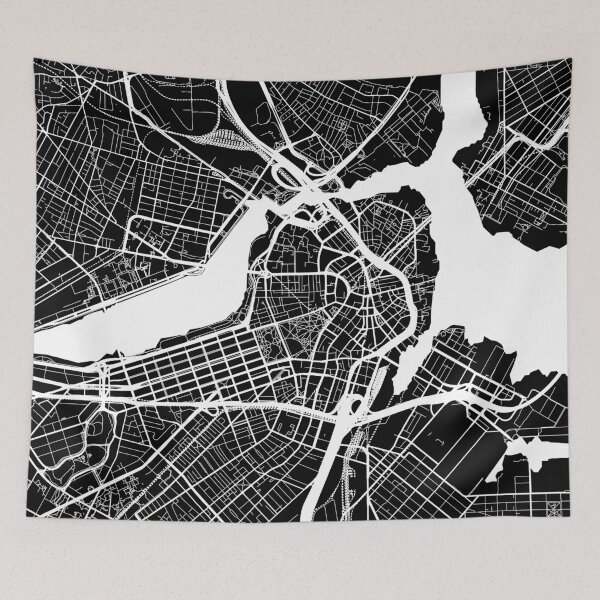 Item preview, Boston, Massachusetts, City Map - Black designed and sold by helloadventure.