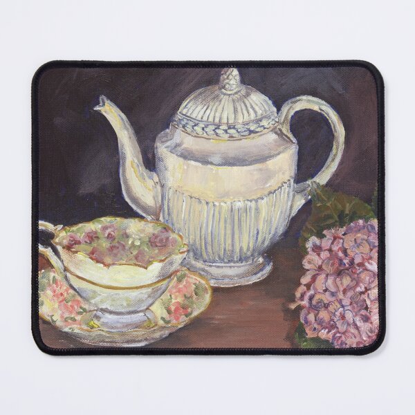 Item preview, Charlotte's Wedgewood Teapot with hydrangea designed and sold by artattic.