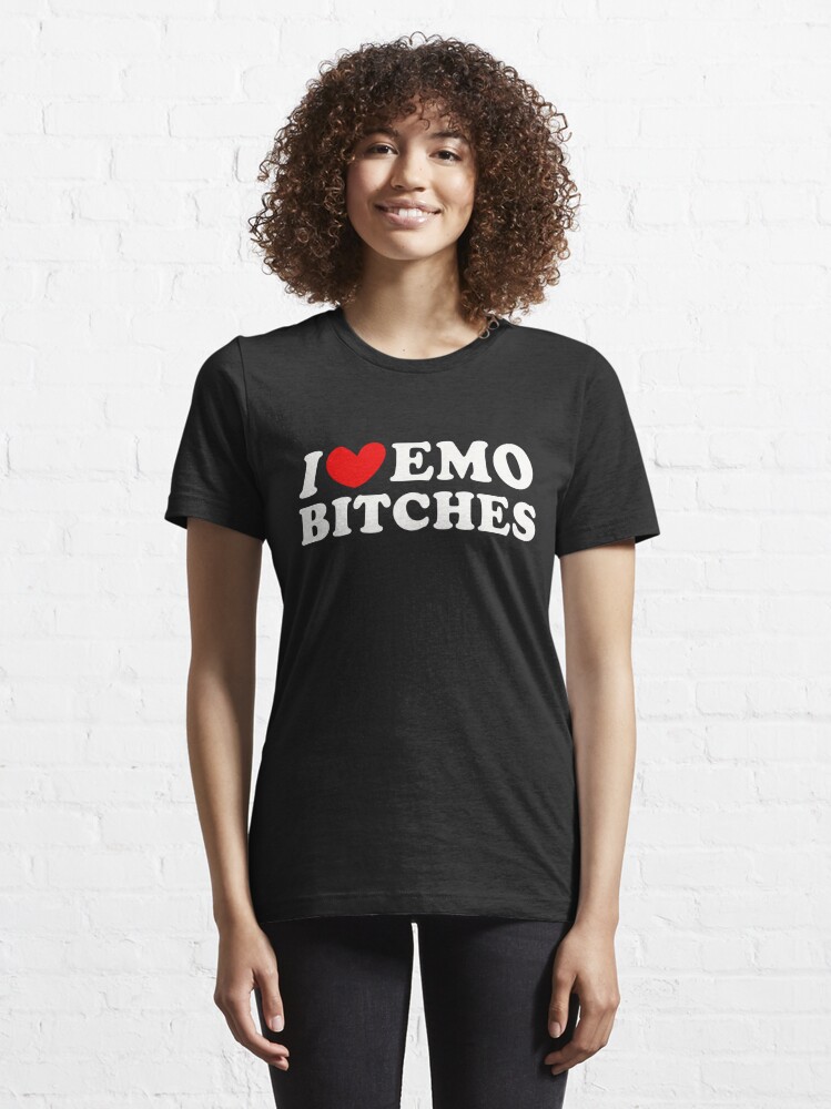  Womens I LOVE HEART EMO GIRLS V-Neck T-Shirt : Clothing, Shoes  & Jewelry