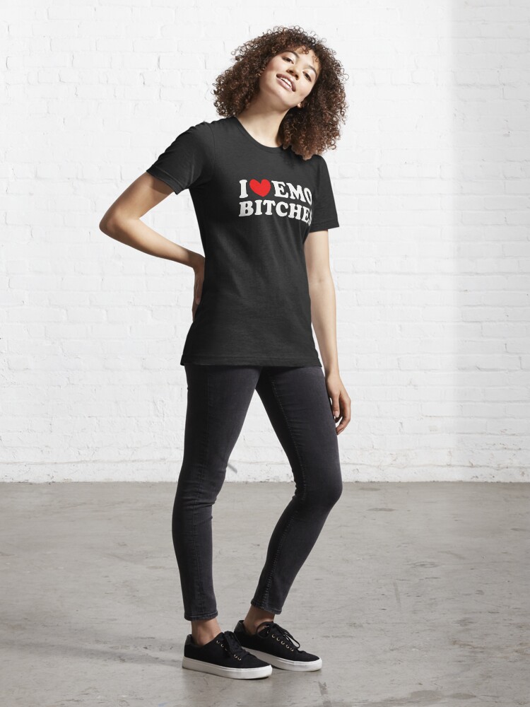  Womens I LOVE HEART EMO GIRLS V-Neck T-Shirt : Clothing, Shoes  & Jewelry