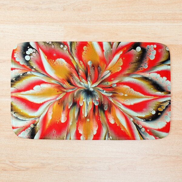 Item preview, Red Black Gold and White Flower Mandala designed and sold by Hues of Zen.