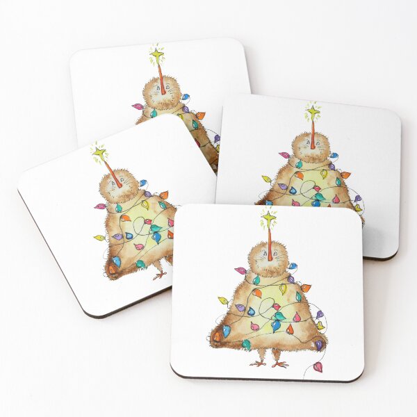 Item preview, NZ Kiwi Christmas. Kiwi bird as a Christmas tree with Xmas lights    designed and sold by Sam-Studio.