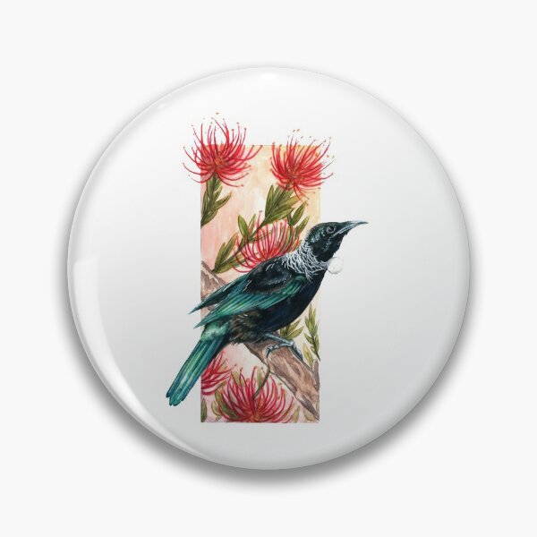 Item preview, New Zealand Tui in Pohutukawa   designed and sold by Sam-Studio.