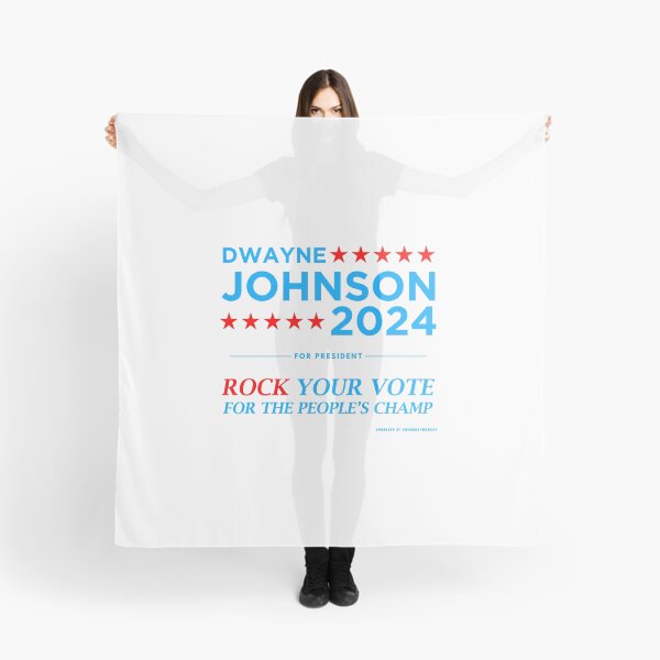 Aperçu de l'œuvre Votez pour l'élection du président Dwayne Johnson de The Rock 2024 (bleu) créée et vendue par Smark Out Moment.