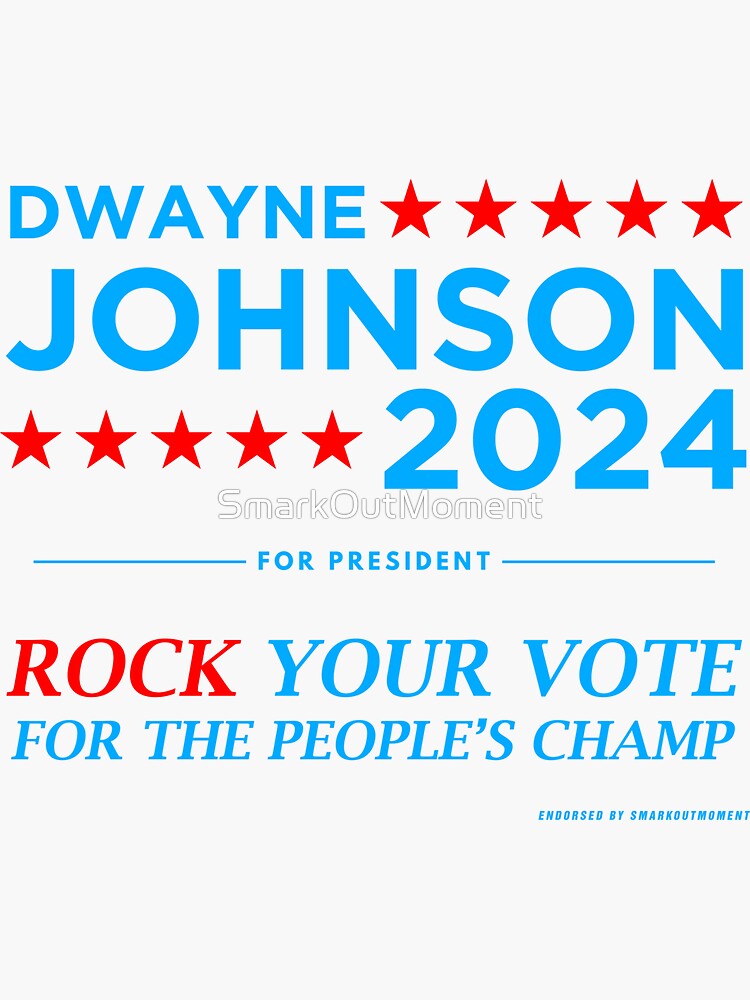 "Vote The Rock 2024 President Dwayne Johnson Election (blue)" Sticker