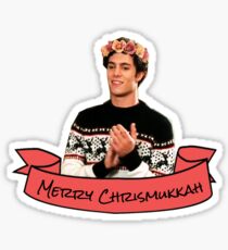 merry chrismukkah seth cohen flower crown Sticker