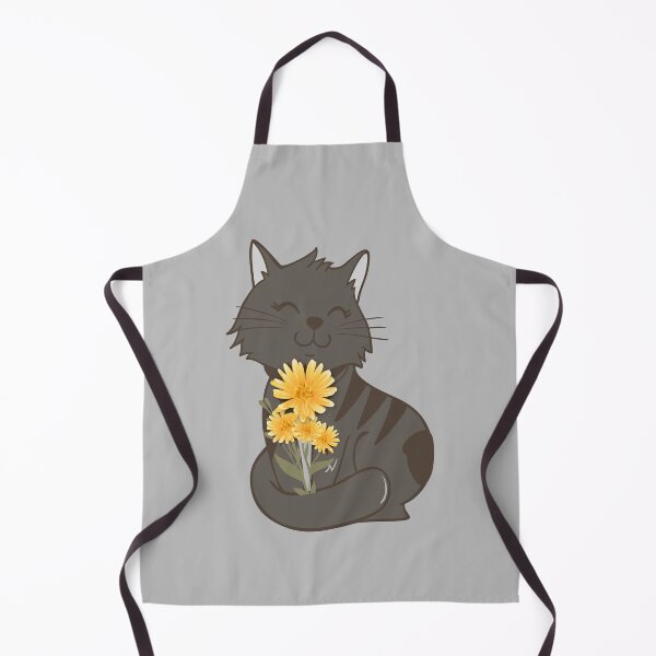 Item preview, Gray Cat With Yellow Margaret Flowers designed and sold by AmeliaStore1.