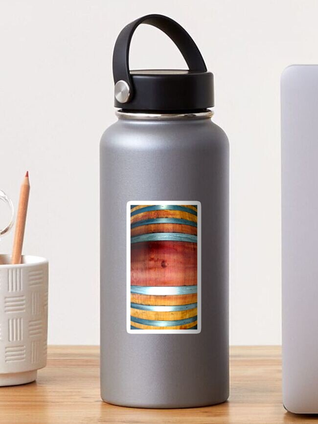 Thumbnail 1 of 3, Sticker, Wine Barrel 2 by Adelaide Artist Avril Thomas at Magpie Springs designed and sold by MagpieSprings.