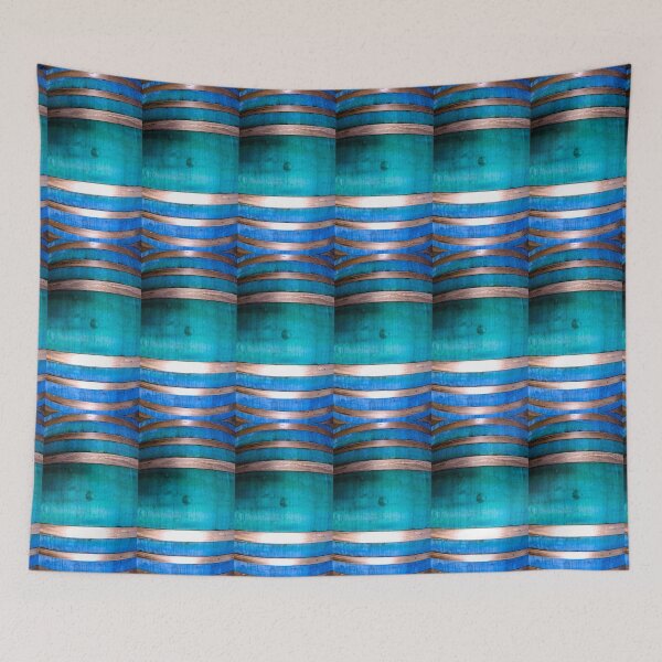 Item preview, Blue and Silver Barrel by Adelaide Artist Avril Thomas at Magpie Springs designed and sold by MagpieSprings.