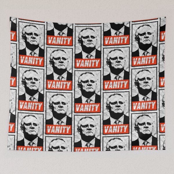 Item preview, Scott Morrison Vanity (Black Worn Look) designed and sold by politicalamity.