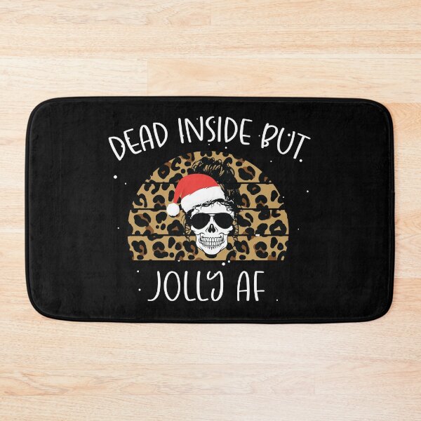 Item preview, Funny Christmas Skull Party Leopard Pattern - Dead Inside But Jolly AF Christmas Skeleton - Skull Messy Bun Leopard Retro Gift designed and sold by Run to Creations.
