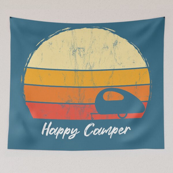 Aperçu de l'œuvre Teardrop Camper Sunset Silhouette - Happy Camper créée et vendue par neilcooperphoto.