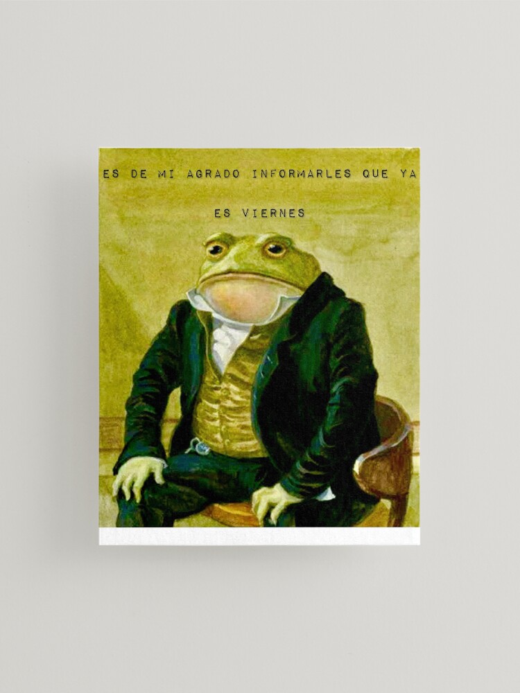 Impression rigide avec l'œuvre « Une grenouille dans un costume de  fantaisie dans une peinture » de l'artiste ShoudrakBizzare