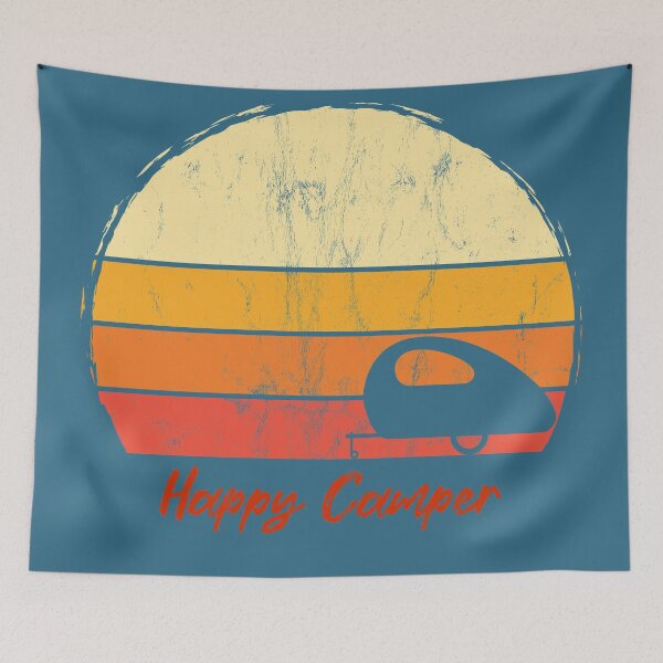 Aperçu de l'œuvre Teardrop Camper Sunset Silhouette - Happy Camper créée et vendue par neilcooperphoto.