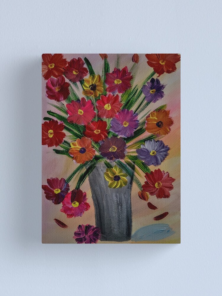 Alternate view of abstract flowers Loved how this painting turned put simple but still beautiful Canvas Print