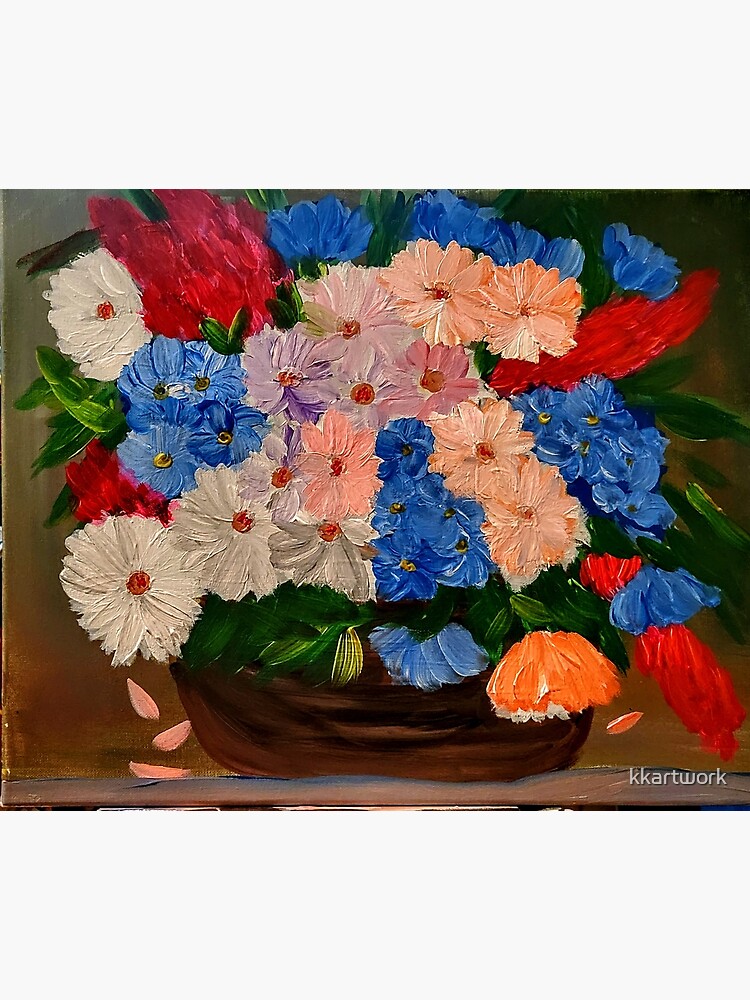 A lovely basket of of mixed flowers by kkartwork