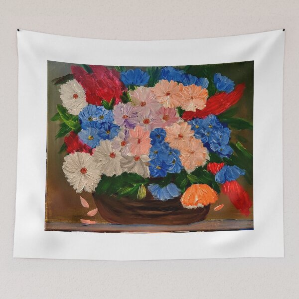 Item preview, A lovely basket of of mixed flowers  designed and sold by kkartwork.