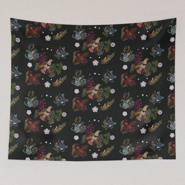 Item preview, Festive Birds Norther Flicker, Slate Junco, Purple Finch designed and sold by Shadowind.