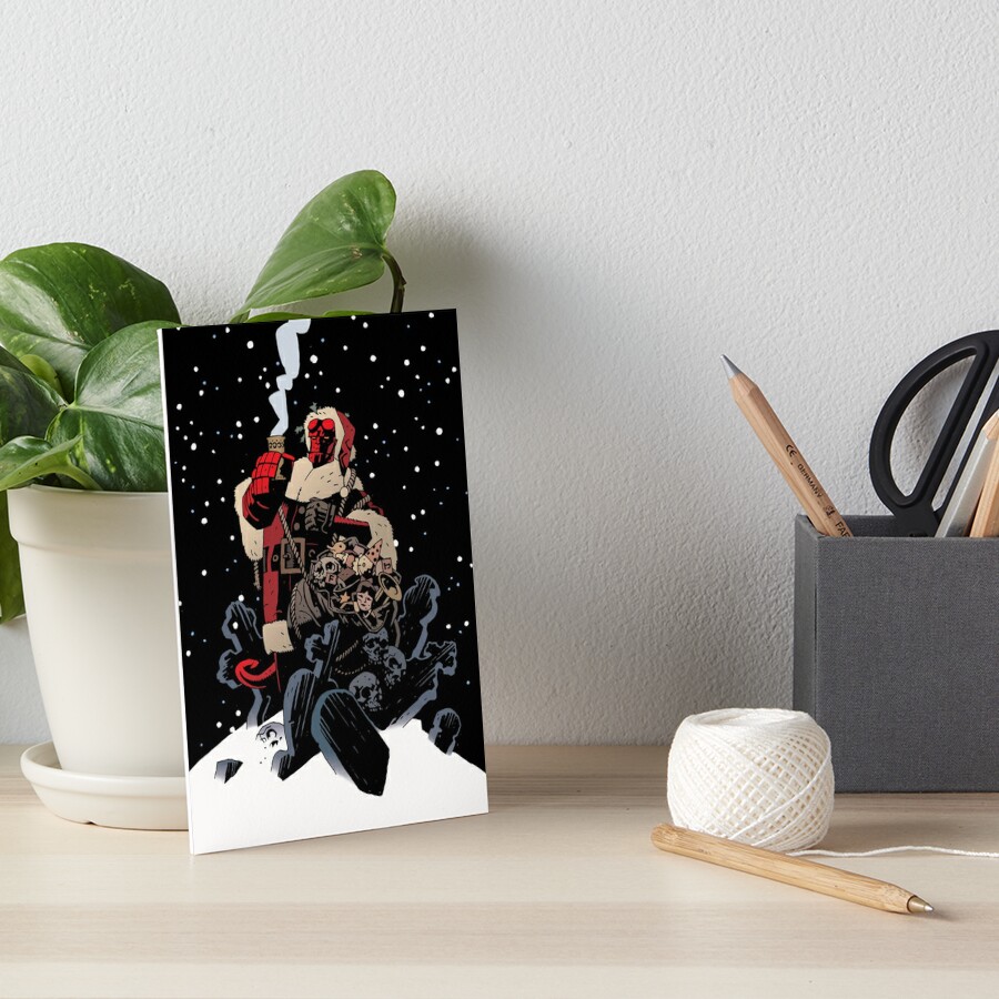 Hellboy Red Santa Claus Christmas Graveyard Snow Hellboy