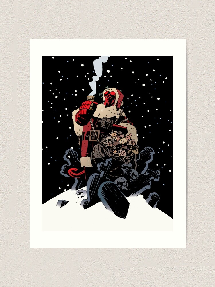 Hellboy Red Santa Claus Christmas Graveyard Snow Hellboy