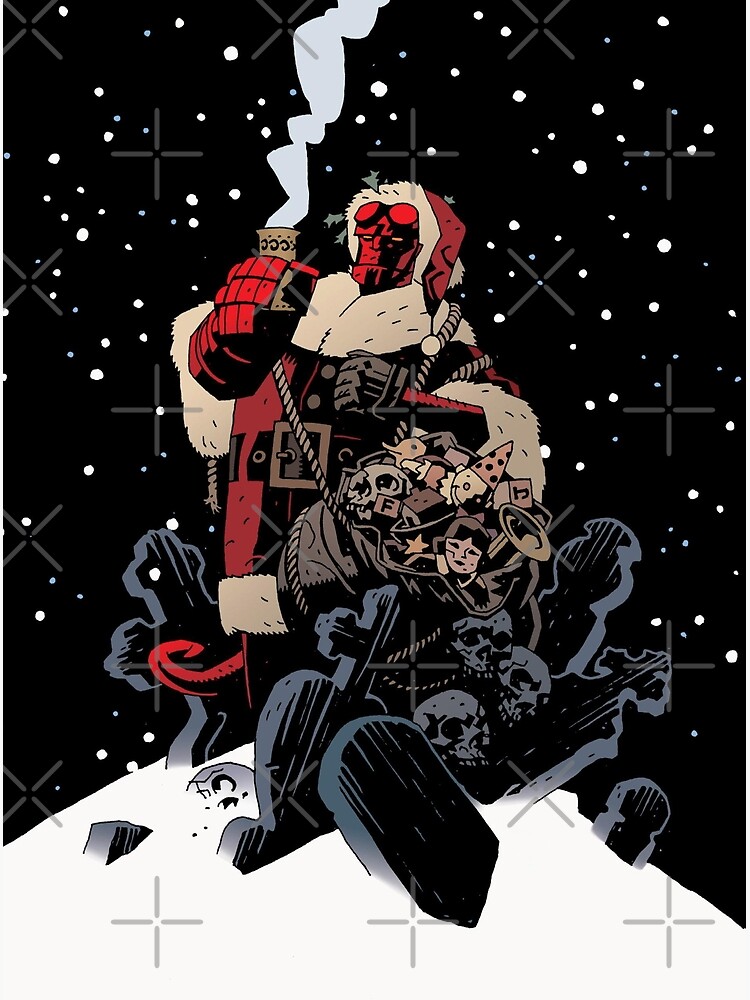 Hellboy Red Santa Claus Christmas Graveyard Snow Hellboy