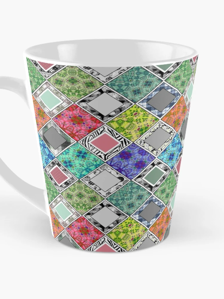 Thumbnail 3 of 4, Coffee Mug, Multicolored  rustic  patchwork  patchwork  designed and sold by fuzzyfox.