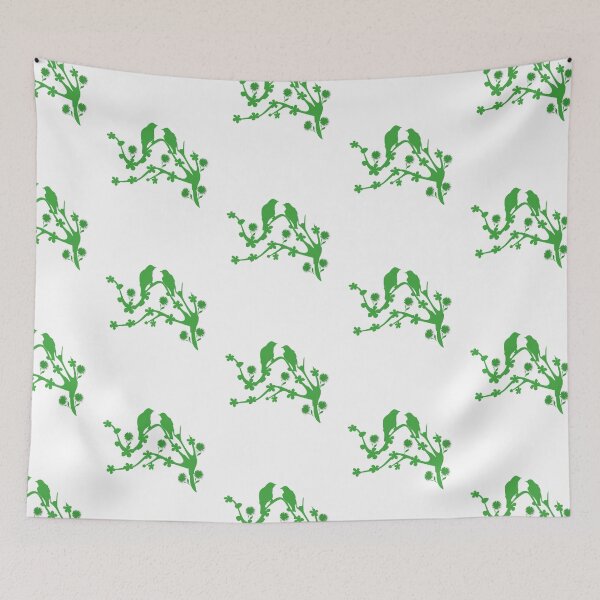 Item preview, Green Birds with Flowers designed and sold by AmeliaStore1.