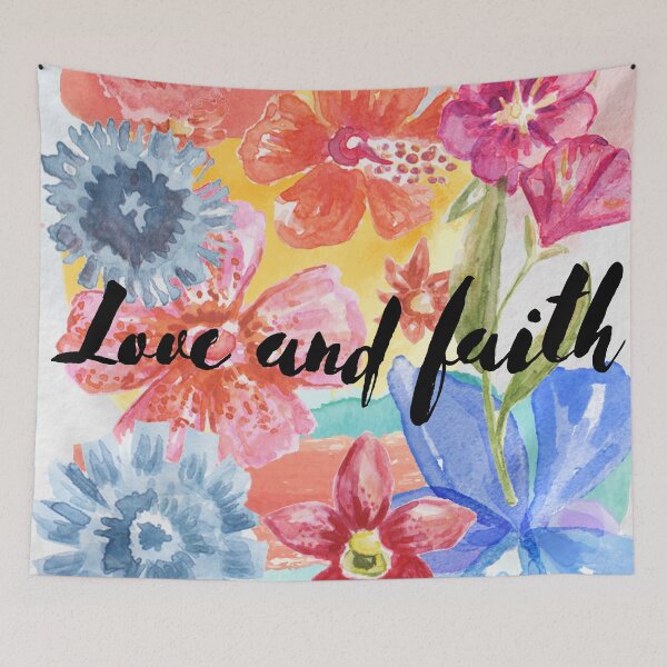 Item preview, Love and Faith-Encouragement Quote watercolor designed and sold by BronikowskiART.