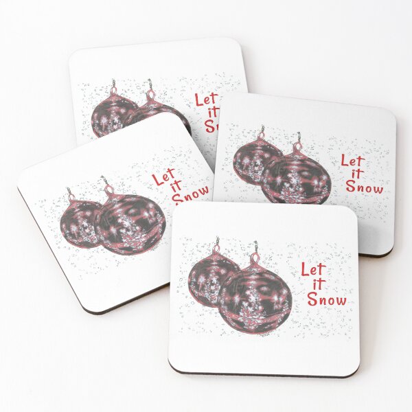 Item preview, "Let It Snow" Two Christmas Ornaments designed and sold by ArtbyTerrieD.
