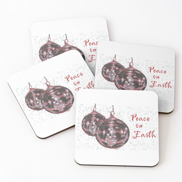 Item preview, "Peace on Earth" Two Christmas Ornaments designed and sold by ArtbyTerrieD.