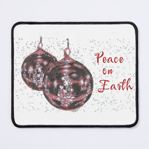 Item preview, "Peace on Earth" Two Christmas Ornaments designed and sold by ArtbyTerrieD.