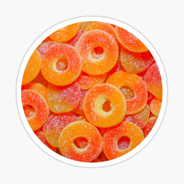 Item preview, Sour Peach Slices and Rings Gummy Candy Photograph designed and sold by patternsoup.