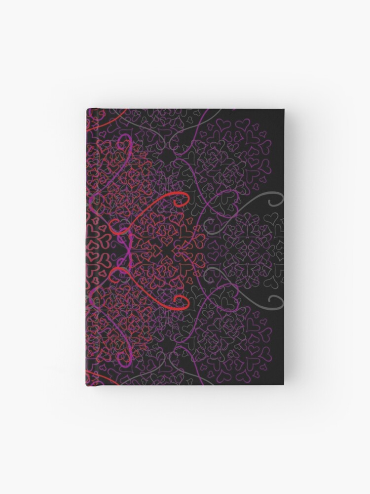 Thumbnail 1 of 3, Hardcover Journal, Lover Hearts Layered Paisley Pattern v2 designed and sold by that5280lady.