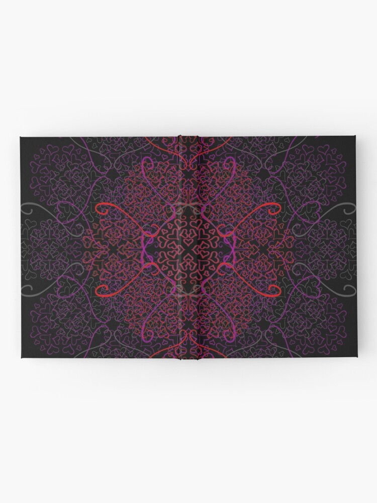 Thumbnail 2 of 3, Hardcover Journal, Lover Hearts Layered Paisley Pattern v2 designed and sold by that5280lady.