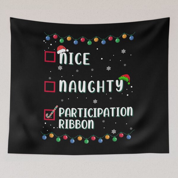 Item preview, Naughty Nice Participation Ribbon Medal Trophy Christmas Funny Humor  designed and sold by FlorenciaBliss.