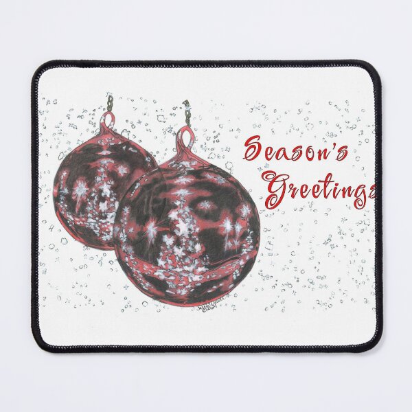 Item preview, "Seasons Greetings" Two Christmas Ornaments designed and sold by ArtbyTerrieD.
