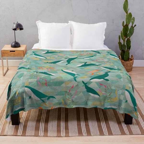 Item preview, Whale Dreaming Swimming in the Oceans Blue Geo designed and sold by Cecilia Mok.