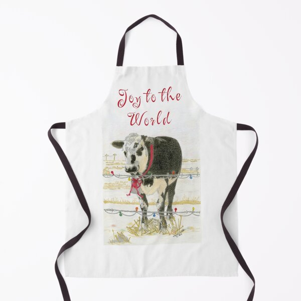 "Joy to the World" Christmas Cow Apron