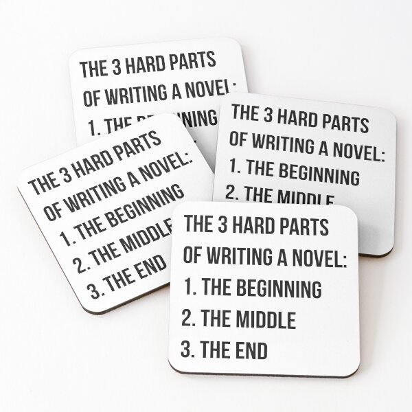 Item preview, Hardest Parts of Writing a Novel - Dark on Light designed and sold by redvioletart.